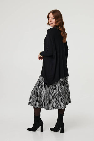 Black | High Neck Batwing Sleeve Relaxed Jumper
