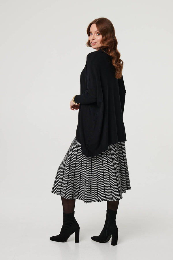 Black | High Neck Batwing Sleeve Relaxed Jumper
