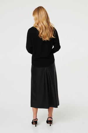 Black | Sparkly Star Front Batwing Sleeve Jumper
