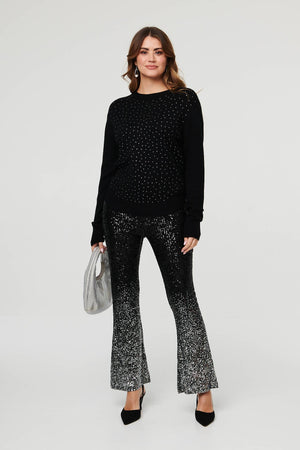 Black | Sparkle Detail Relaxed Jumper
