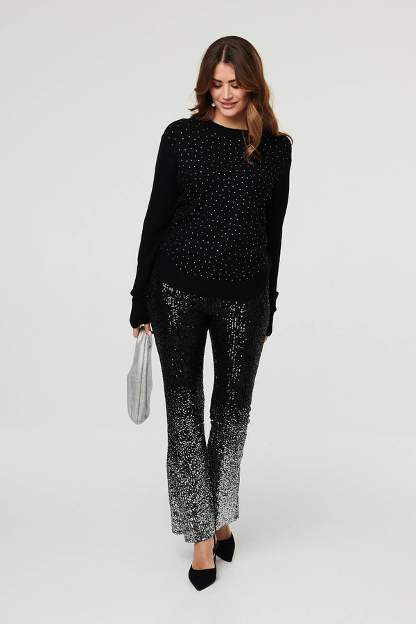 Black | Sparkle Detail Relaxed Jumper
