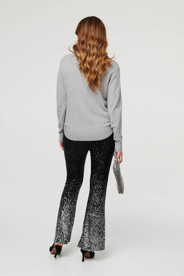 Grey | Sparkle Detail Relaxed Jumper
