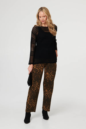 Black | Semi Sheer Mesh Layered Long Sleeve Top
