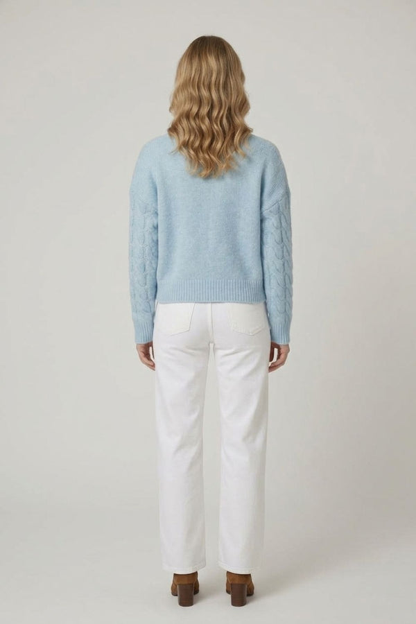 Blue | Cable Knit Drop Shoulder Relaxed Jumper