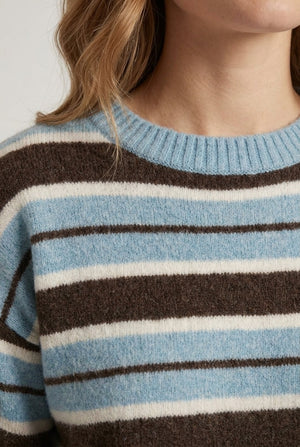 Blue | Striped Drop Shoulder Relaxed Fit Jumper