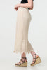 Ivory | Mesh Crochet Texture Tie Waist Midi Skirt
