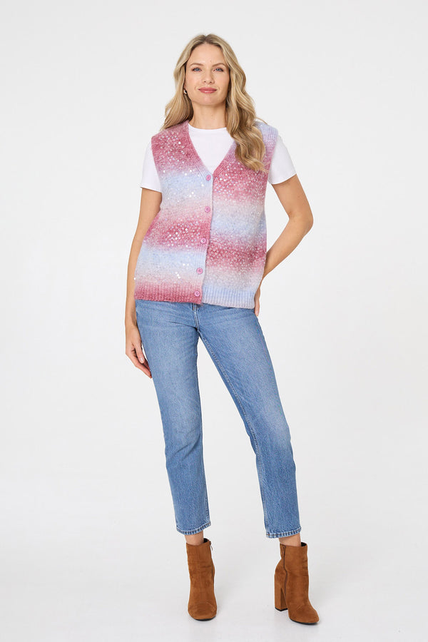 Blue | Sparkly Sequinned Jumper Vest
