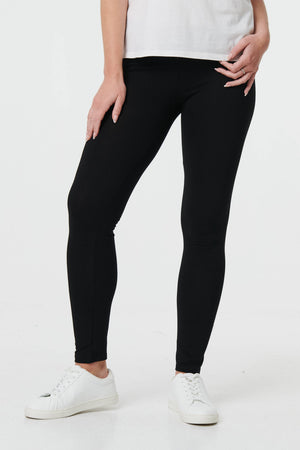 Black | High Waist Fitted Leggings 
