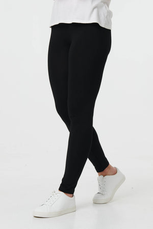 Black | High Waist Fitted Leggings 
