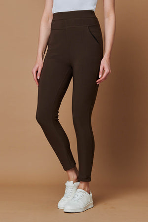 Chocolate | High Waist Fleece Lined Leggings