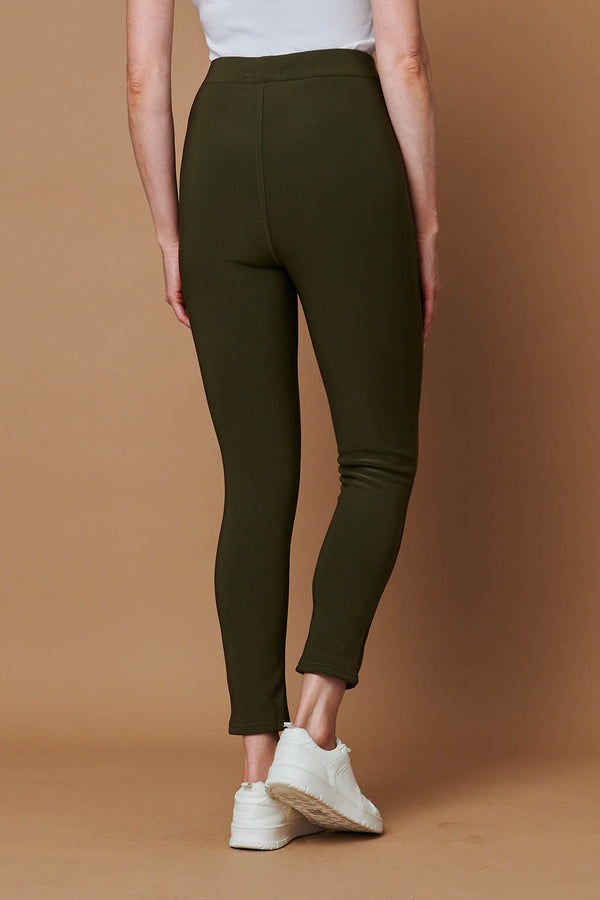 Khaki | High Waist Fleece Lined Leggings
