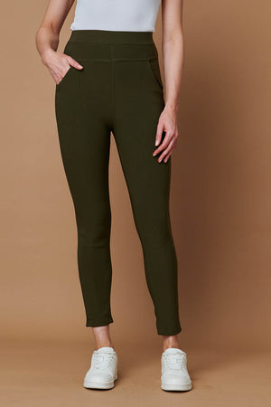 Khaki | High Waist Fleece Lined Leggings