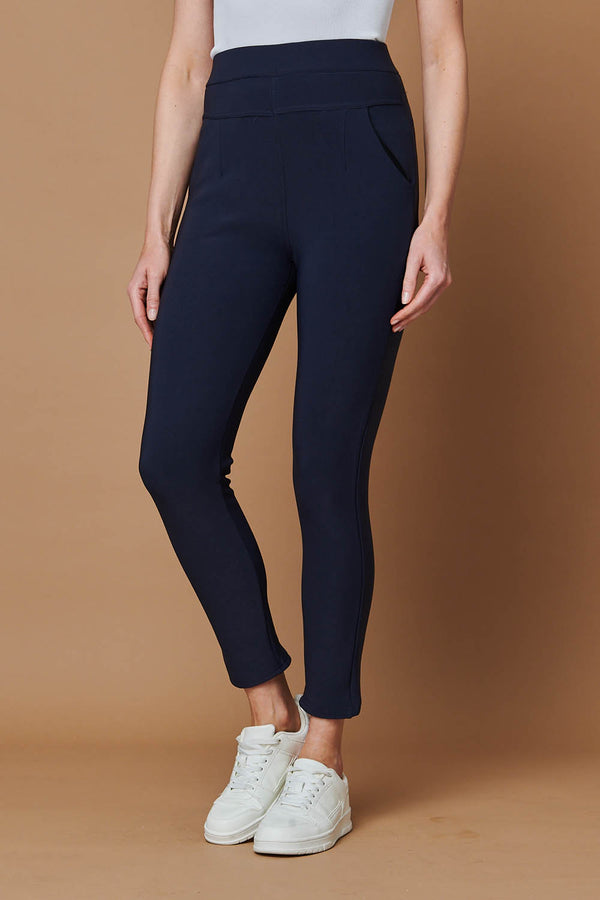 Navy | High Waist Fleece Lined Leggings