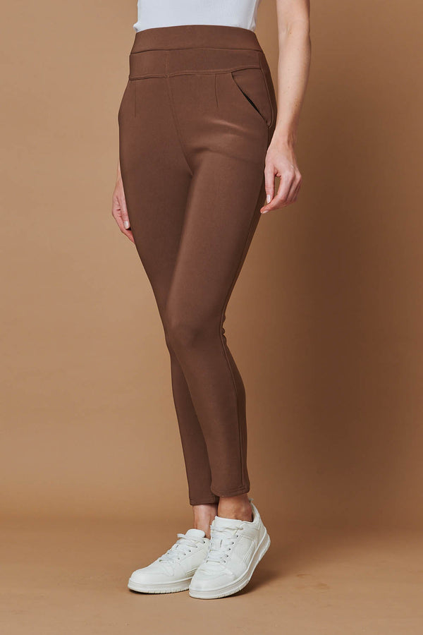Taupe | High Waist Fleece Lined Leggings