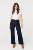 Navy | Denim High Waist Wide Leg Jeans
