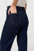 Navy | Denim High Waist Wide Leg Jeans
