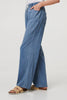 Blue | Denim Elasticated Waist Crop Trousers
