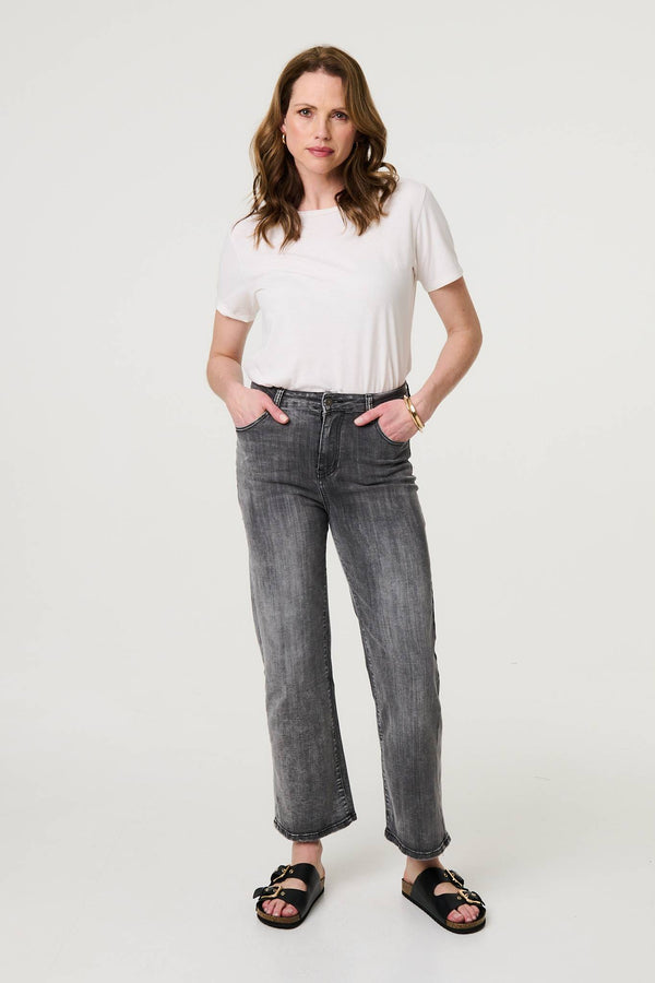 Black | Relaxed Straight Leg Denim Jeans
