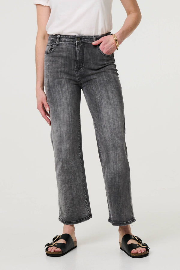Black | Relaxed Straight Leg Denim Jeans
