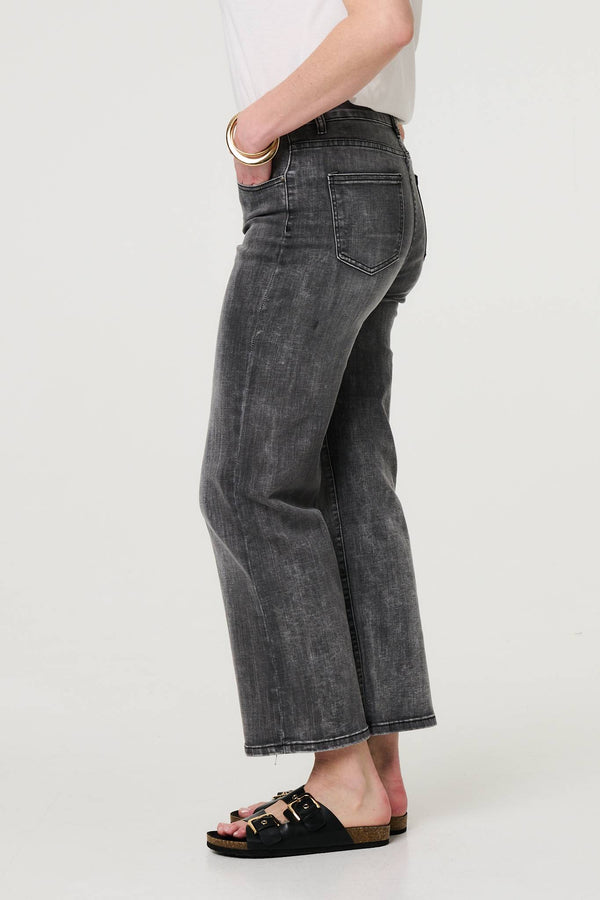 Black | Relaxed Straight Leg Denim Jeans

