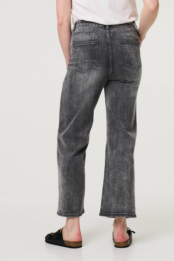 Black | Relaxed Straight Leg Denim Jeans
