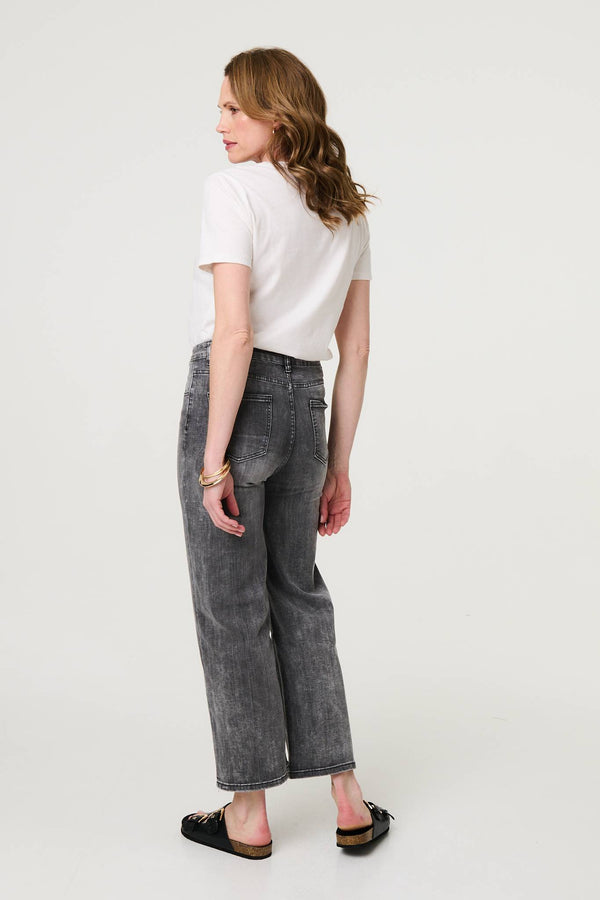 Black | Relaxed Straight Leg Denim Jeans

