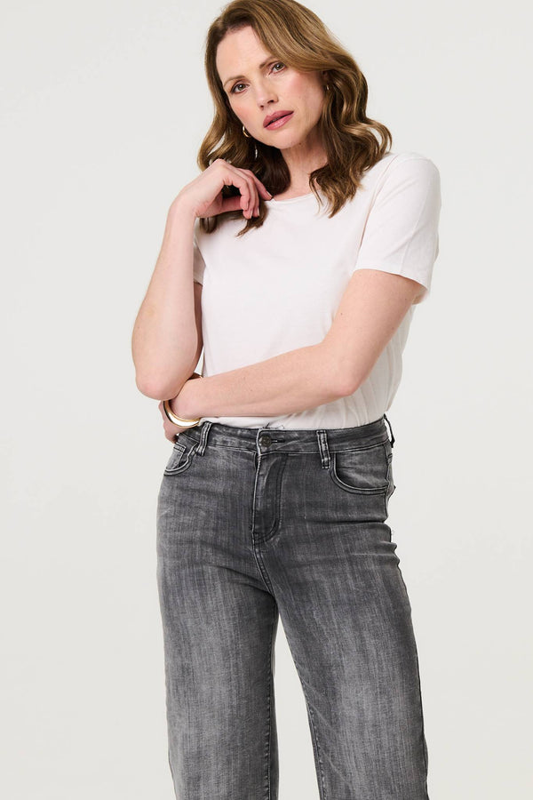 Black | Relaxed Straight Leg Denim Jeans

