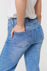 Blue | High Waist Straight Leg Denim Jeans
