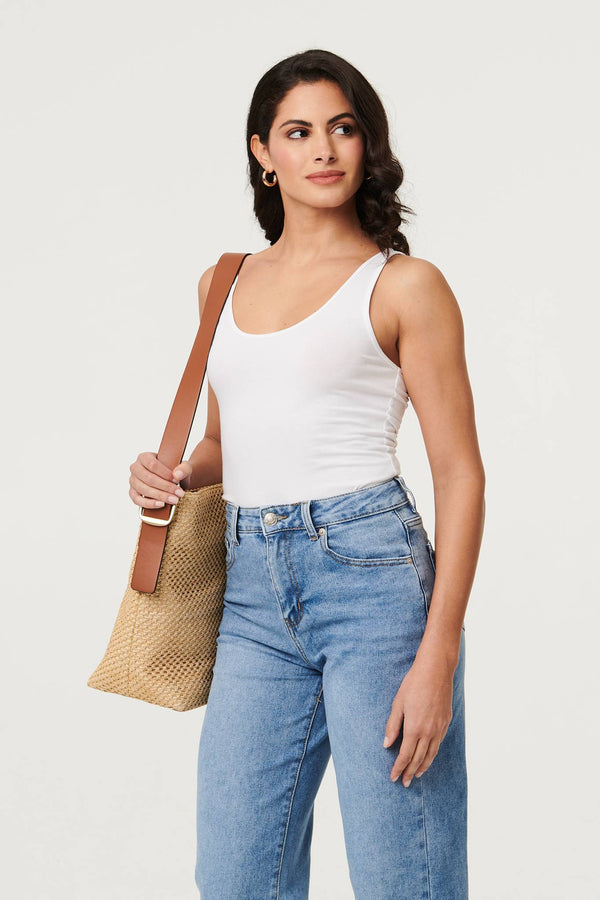 Blue | High Waist Wide Leg Casual Jeans