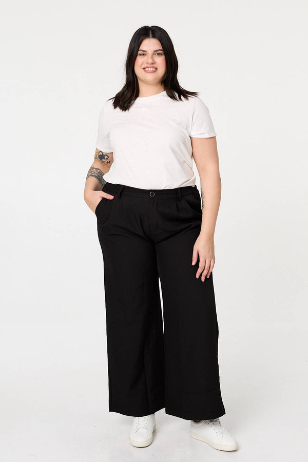 Black | Curve High Waist Wide Leg Trousers