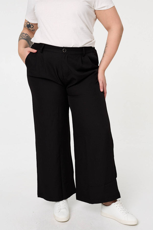 Black | Curve High Waist Wide Leg Trousers
