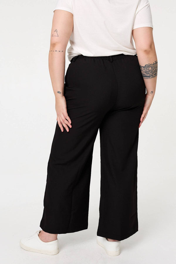Black | Curve High Waist Wide Leg Trousers