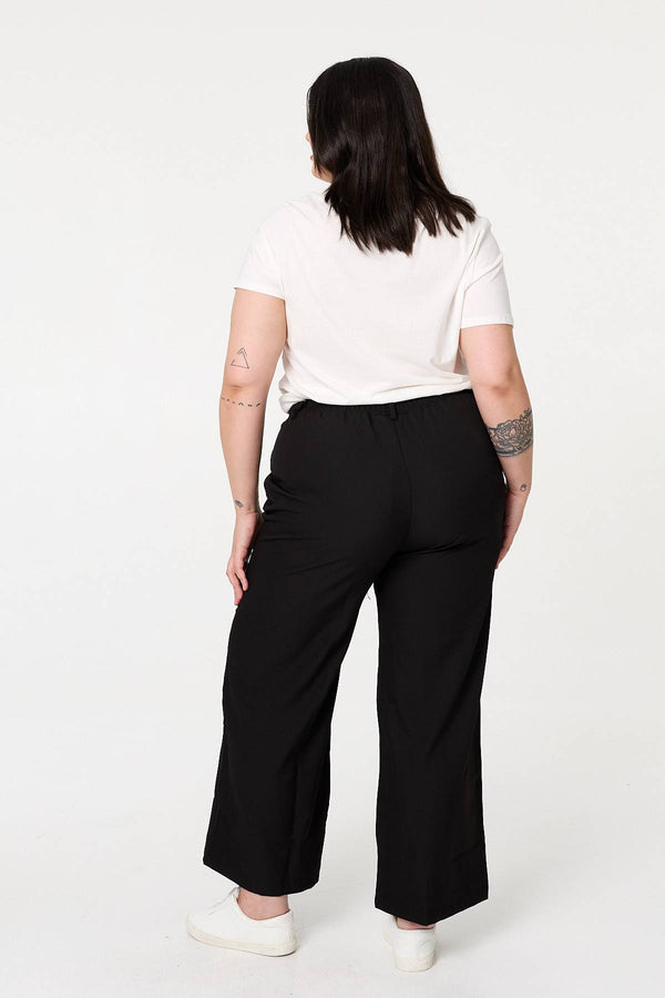 Black | Curve High Waist Wide Leg Trousers