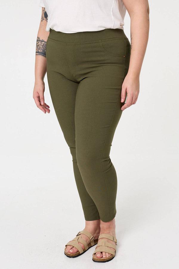 Khaki | Curve Stretchy High Waist Jeggings
