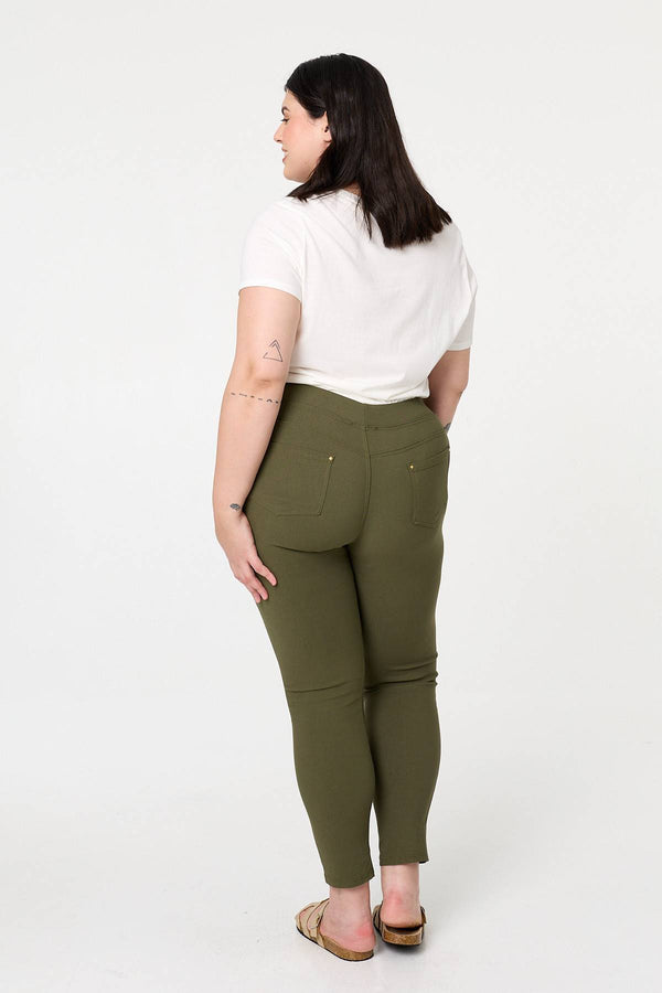 Khaki | Curve Stretchy High Waist Jeggings