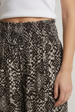 Black | Abstract High Waist Wide Trousers