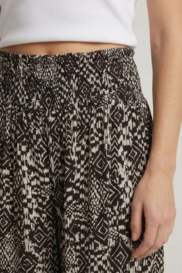 Black | Abstract High Waist Wide Trousers