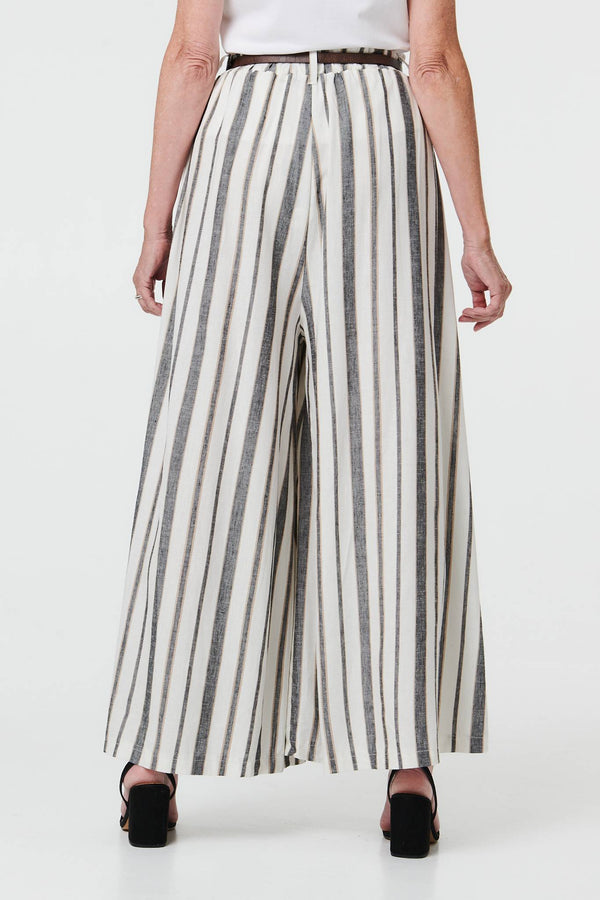 Black | Belted High Waist Wide Trousers
