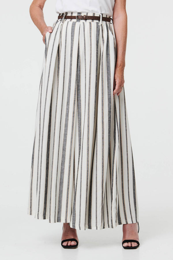 Black | Belted High Waist Wide Trousers