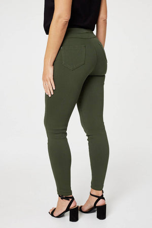 Khaki | Denim Ankle Length Jeggings