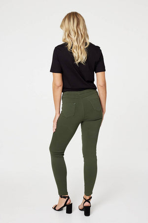 Khaki | Denim Ankle Length Jeggings