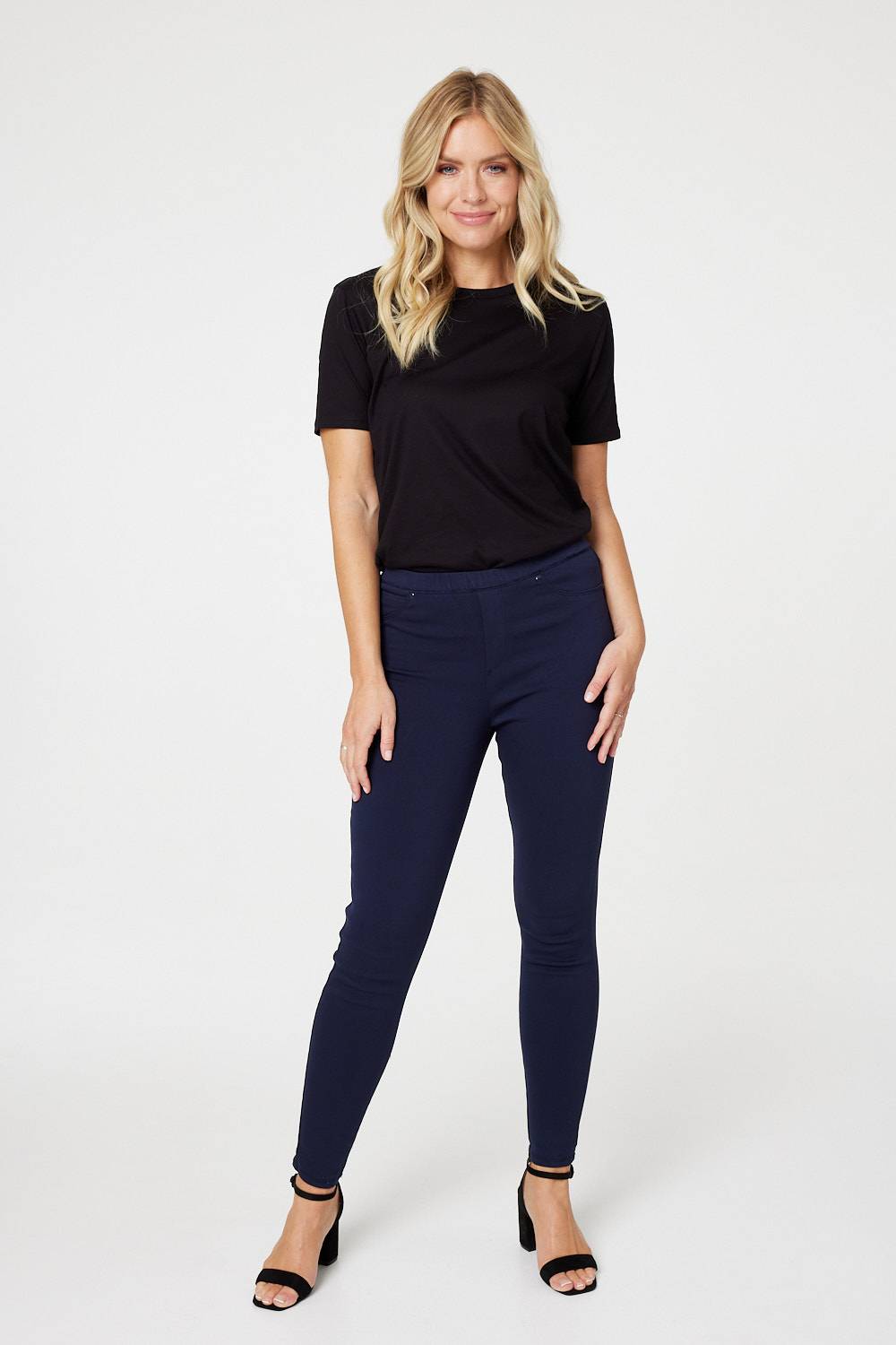 Navy | Denim Ankle Length Jeggings