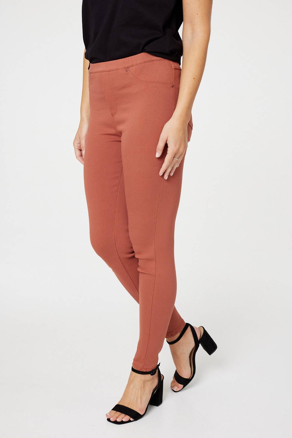 Rust | Denim Ankle Length Jeggings