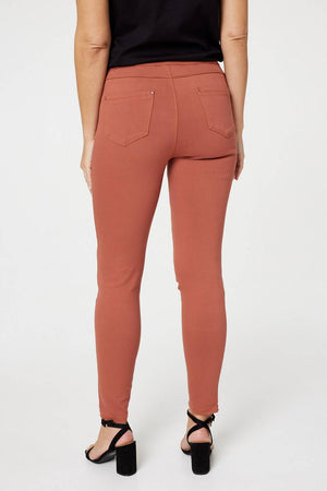 Rust | Denim Ankle Length Jeggings