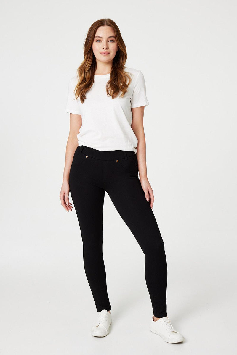 High Waist Ankle Length Jeggings Izabel London