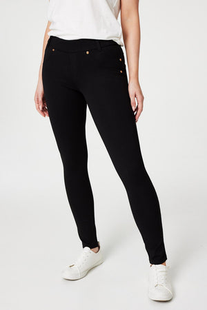 Black | High Waist Ankle Length Jeggings