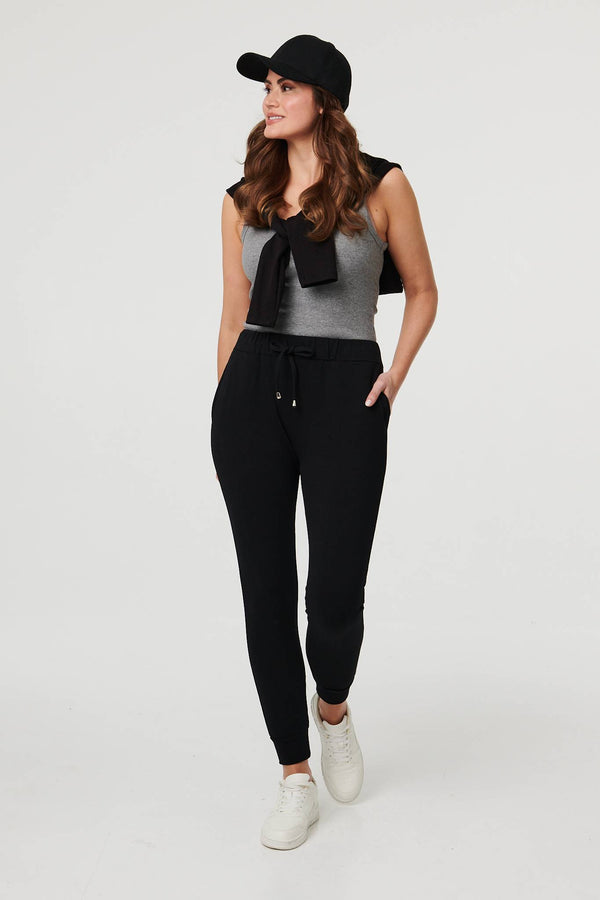 Black | Adjustable Drawstring Waist Slim Joggers
