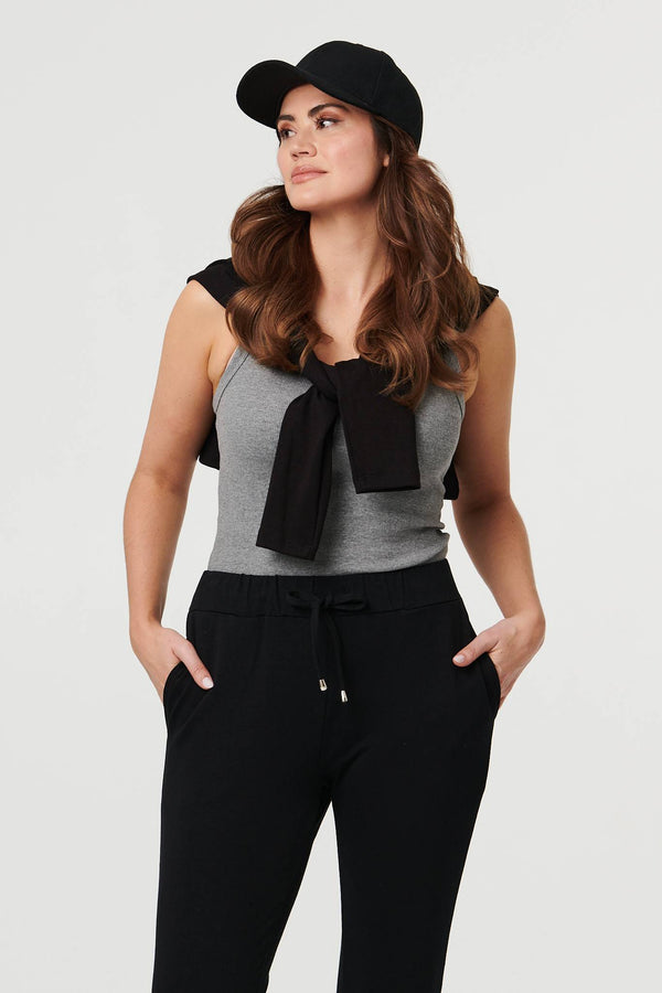 Black | Adjustable Drawstring Waist Slim Joggers
