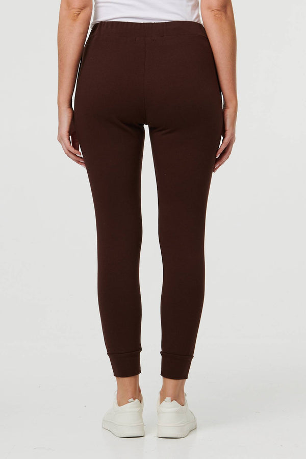 Brown | Adjustable Drawstring Waist Slim Joggers
