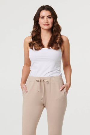 Stone | Adjustable Drawstring Waist Slim Joggers
